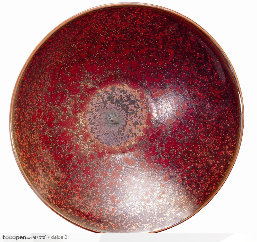 传统工艺品-红色的瓷碗