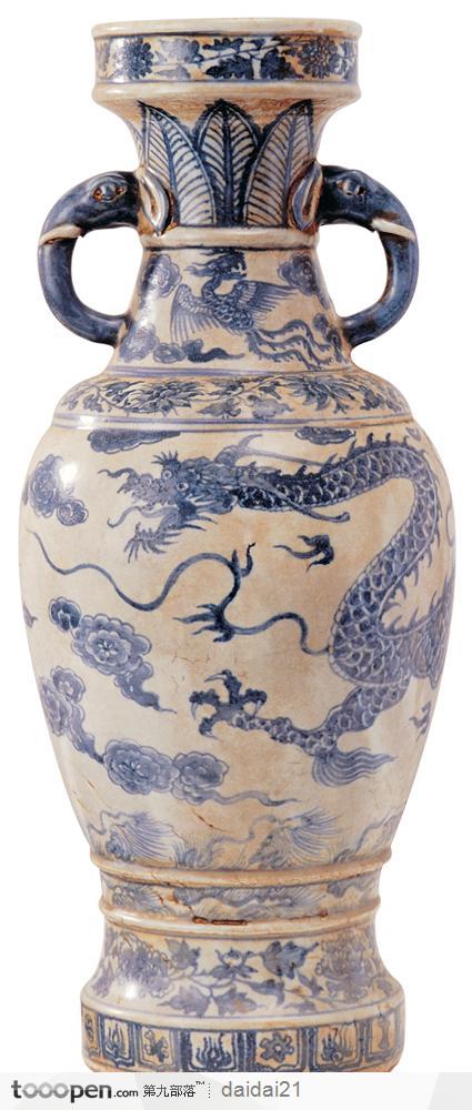 中华传统工艺品-龙纹花瓶