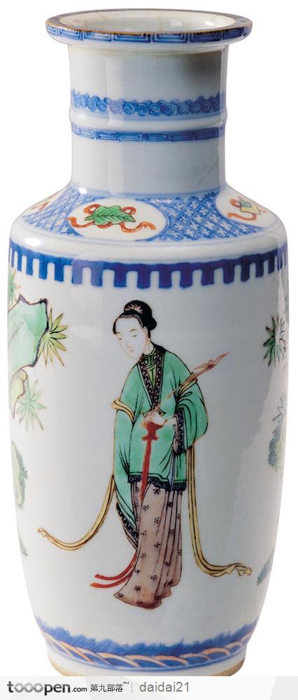 中华传统工艺-侍女花纹花瓶