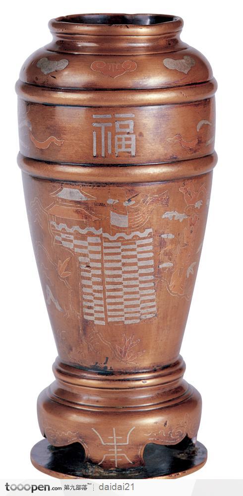传统工艺-精美的青铜花瓶