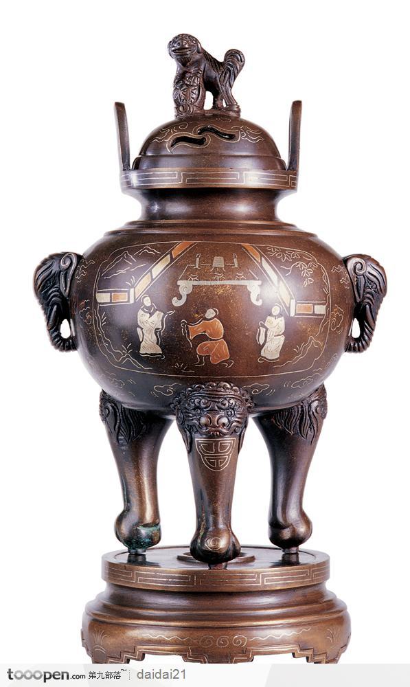 传统工艺品-精巧的青铜香炉