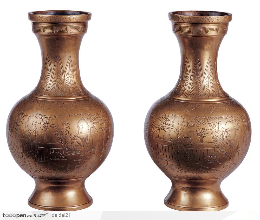 传统工艺品-鎏金的青铜花瓶
