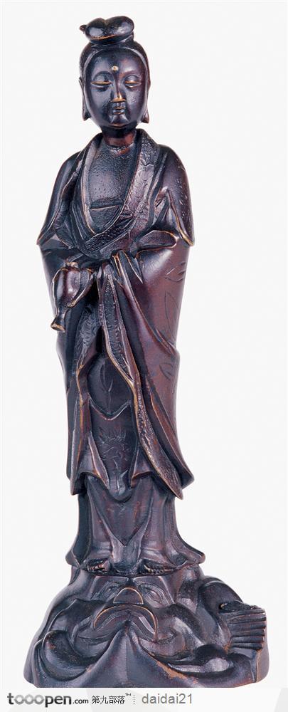 中华传统工艺品-精致的青铜人像