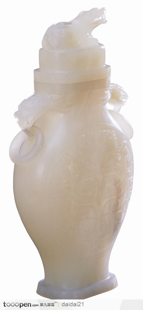 中华传统工艺-白色玉酒瓶
