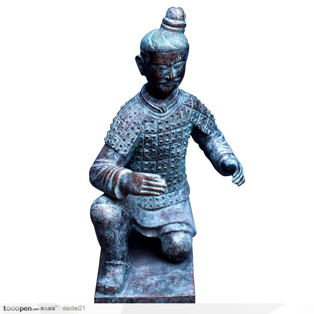传统工艺品-跪着的铜俑