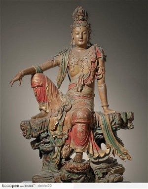 菩萨坐像(木雕)文物馆藏