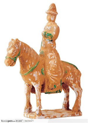 传统工艺-褐色的瓷马