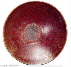传统工艺品-红色的瓷碗