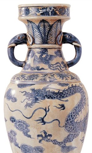 中华传统工艺品-龙纹花瓶