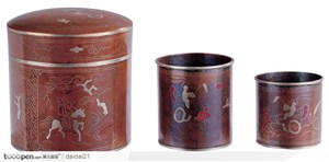传统工艺品-摆放整齐的青铜罐