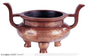 传统工艺品-褐色的青铜罐