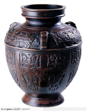 传统工艺-象纹的青铜花瓶