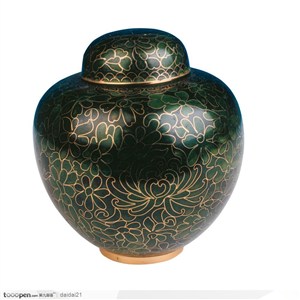传统瓷器-墨绿色的瓷罐