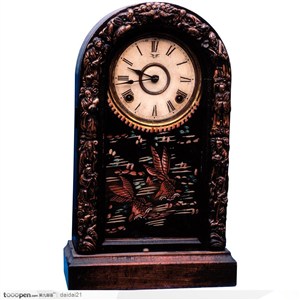 传统工艺-精美的木雕时钟