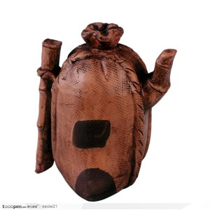 传统工艺-精美的木雕酒壶