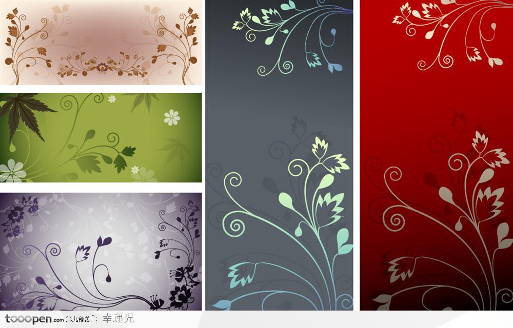 潮流花纹背景矢量素材