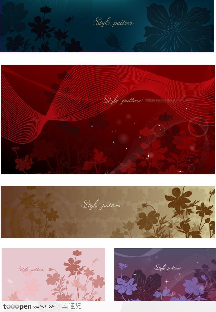 华丽花卉背景矢量素材