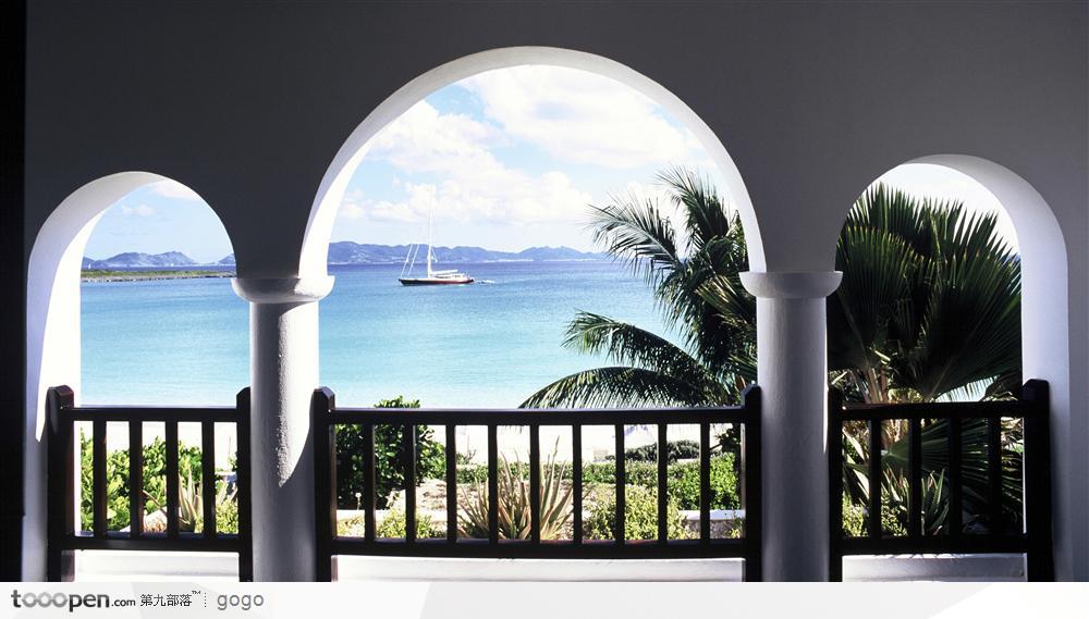 地中海风情酒店海边风景