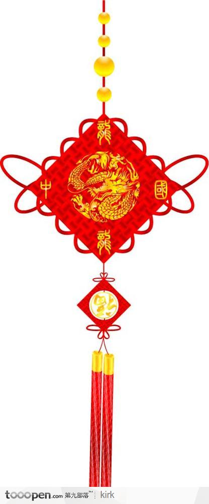 精美的节庆传统中国结矢量图