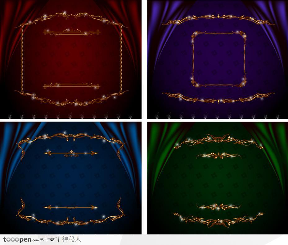 舞台幕布装饰矢量素材