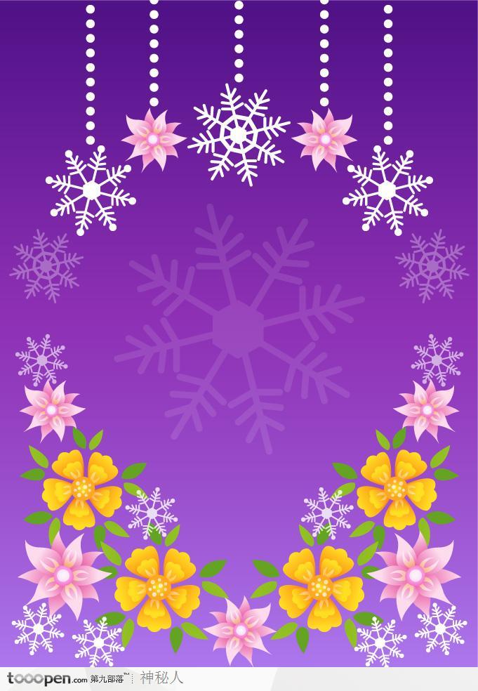 淡紫装饰花纹矢量素材