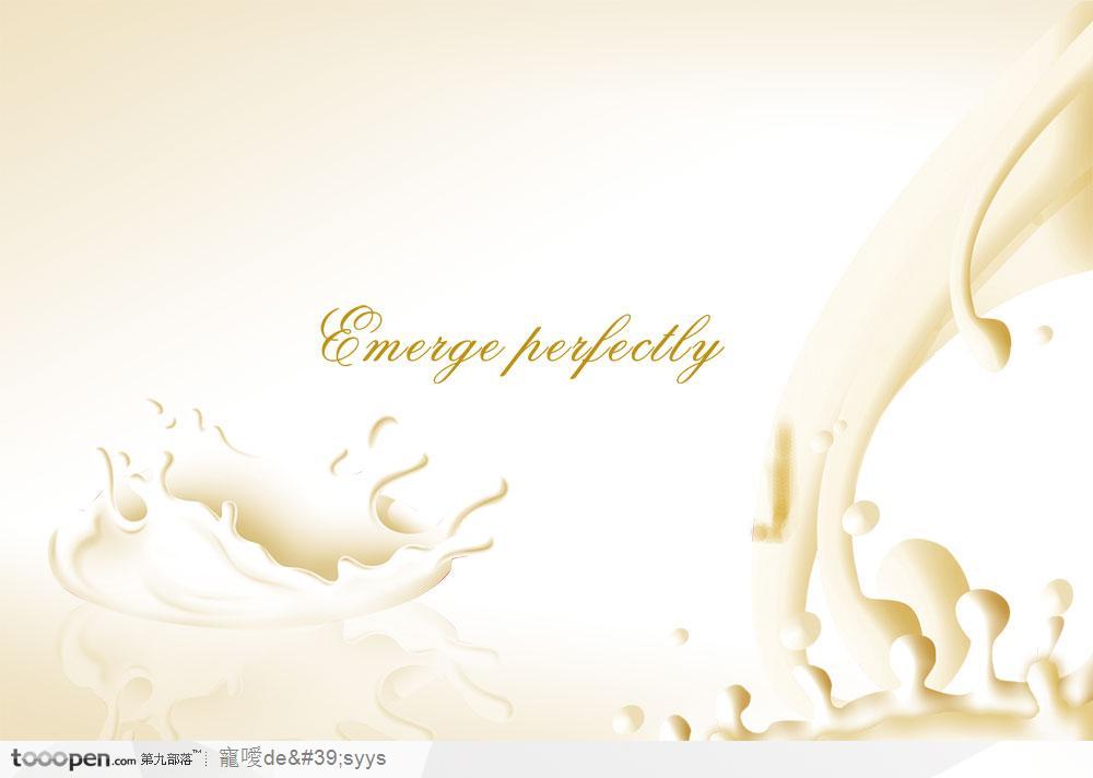 奶白色倾倒的牛奶背景底纹PSD分层模板