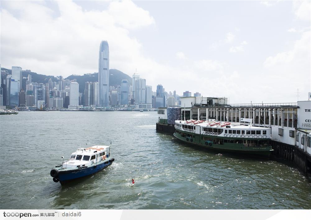 香港人文景色-海岸和船只