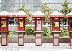 上海景色-红色的电话亭 JPG