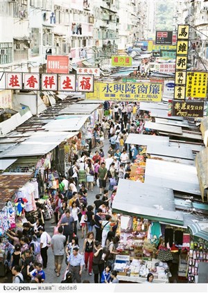 香港人文景色-繁忙的街道