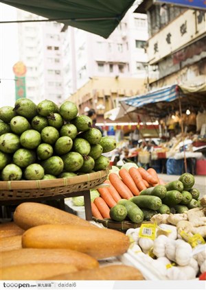 香港人文景色-蔬菜摊