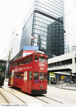 香港人文景色-双层巴士