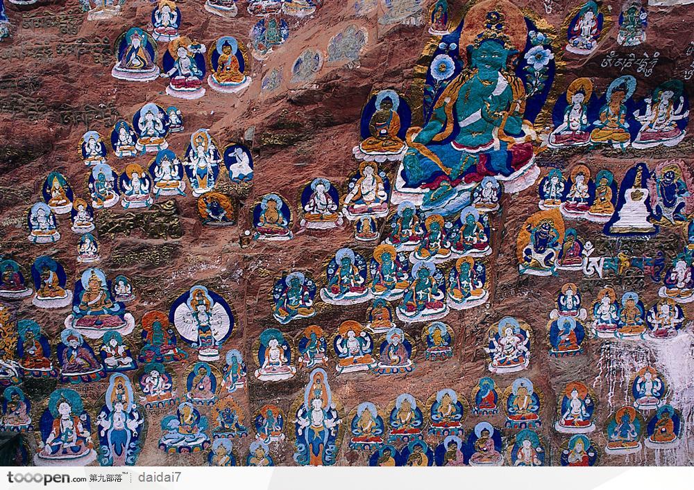 西藏人文风光-精美的佛像壁画