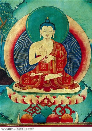 西藏人文风光-打坐的佛像