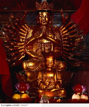 传统佛像-千手观音和小佛像