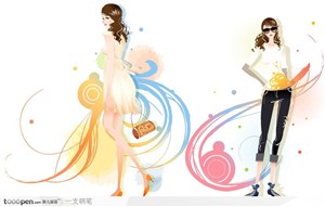 韩国时尚可爱女性矢量花纹图案系列3