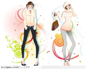 韩国时尚可爱女性矢量花纹图案系列10
