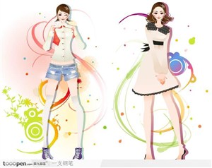 韩国时尚可爱女性矢量花纹图案系列12