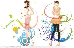 韩国时尚可爱女性矢量花纹图案系列11