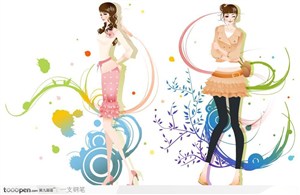 韓國時(shí)尚可愛女性矢量花紋圖案系列11