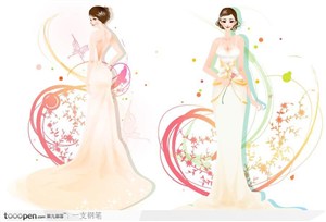 韩国时尚可爱女性矢量花纹图案系列15