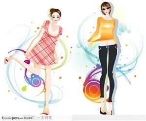 韩国时尚可爱女性矢量花纹图案系列14