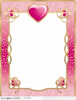 粉色浪漫心形边框背景矢量素材