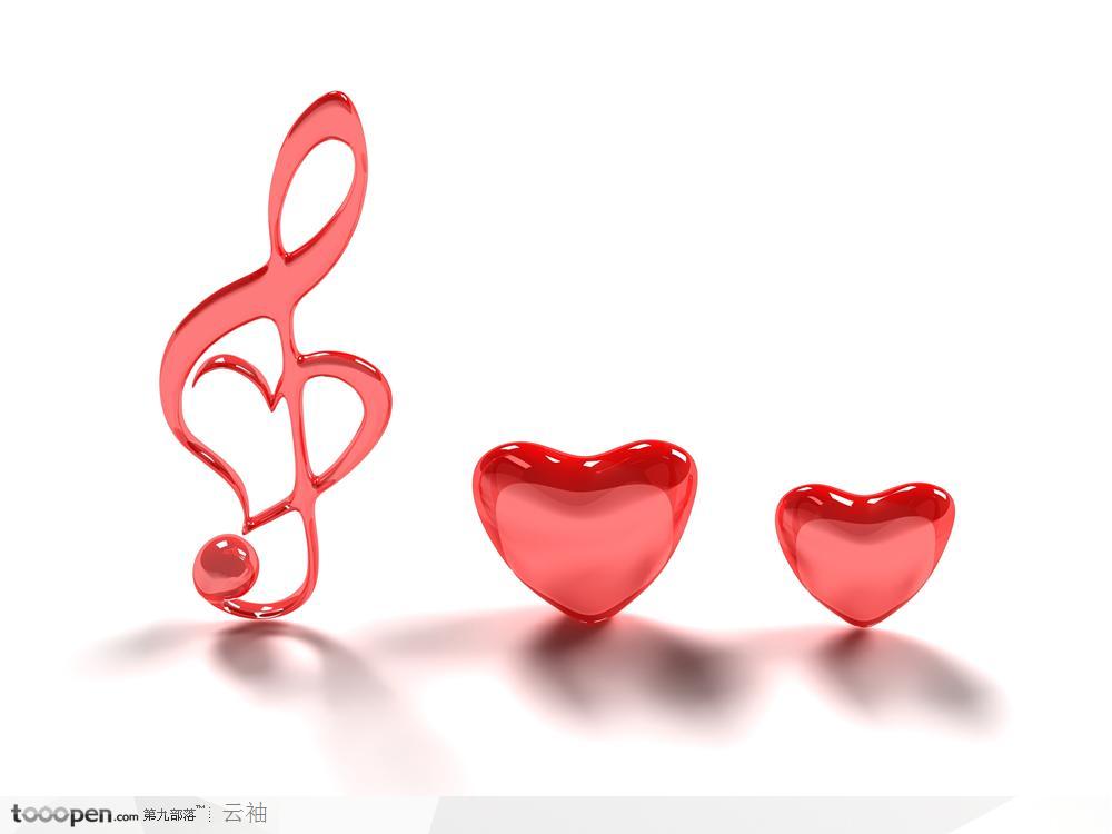 3D艺术图片-音乐与心情心型图片