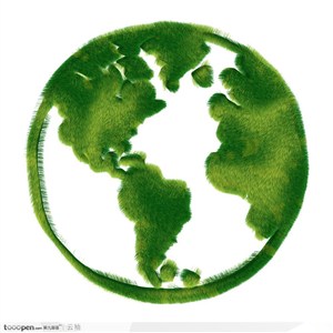 3D概念图片-绿色地球仪