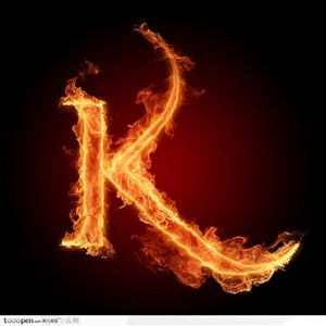 火焰特效创意图片-字母K