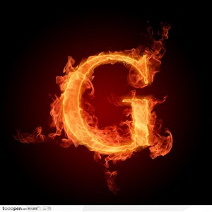 火焰特效创意图片-字母G