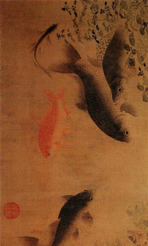 花鸟篇-水中的鱼竖挂图