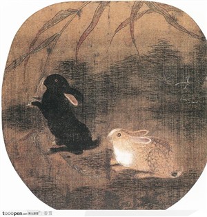 花鸟篇-白兔与黑兔