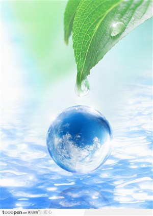 环保与未来-地球状的水滴