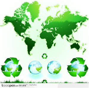 地球绿色环保主题矢量素材